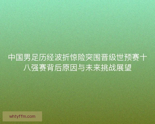 中国男足历经波折惊险突围晋级世预赛十八强赛背后原因与未来挑战展望