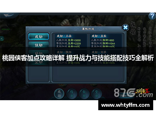 桃园侠客加点攻略详解 提升战力与技能搭配技巧全解析